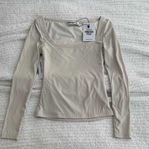 Princess Polly Cream Long Sleeve Tee